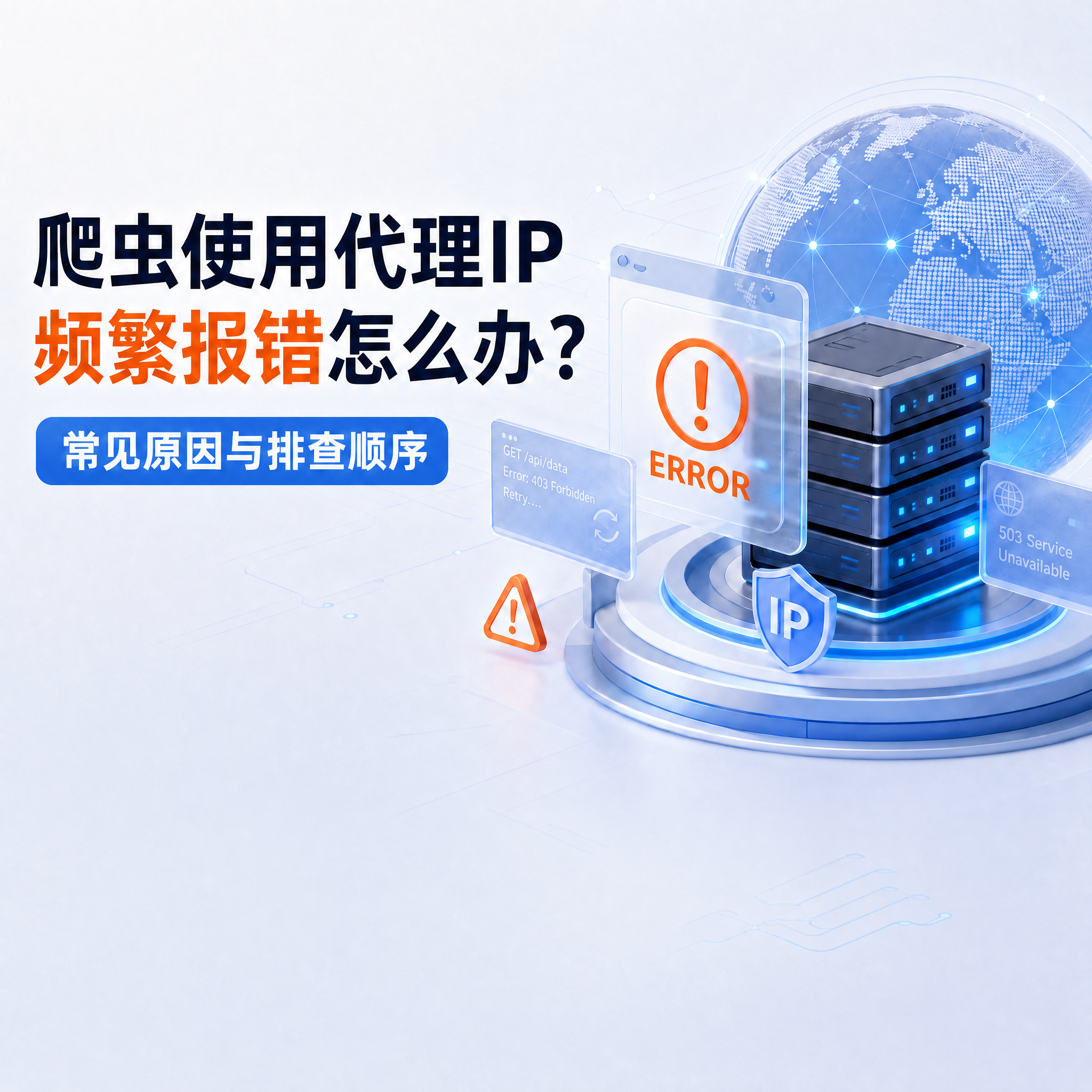 爬虫使用代理IP频繁报错怎么办？常见原因与排查顺序
