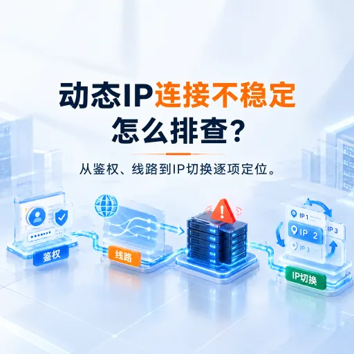 动态IP连接不稳定怎么排查？从鉴权、线路到IP切换逐项定位